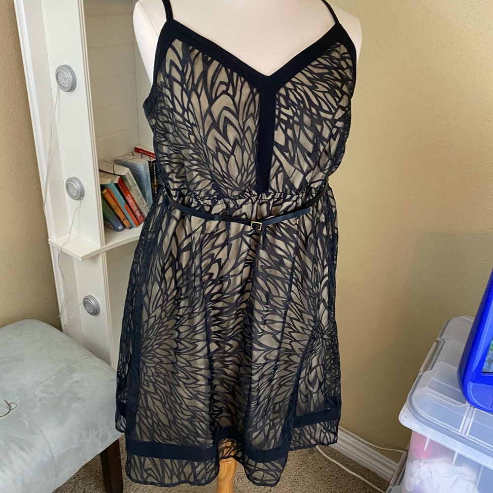Lane Bryant 18/20 Black Nude Illusion Midi Dress